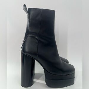 Asos Design Men’s Black Ultra Cylinder Round High Heeled Platform Boots